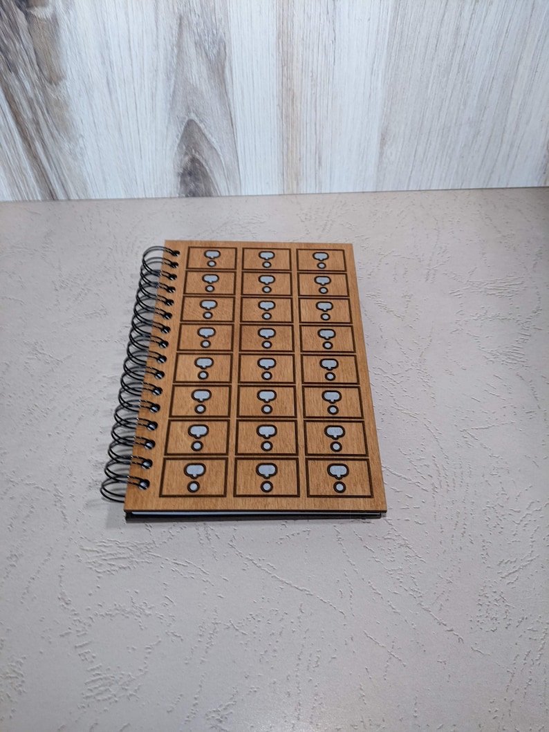 Card Catalog Notebook Customizable Etsy