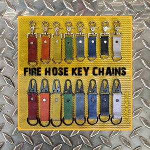 Fire hose key chain. Recycled Texas fire hose. Fireighter made.