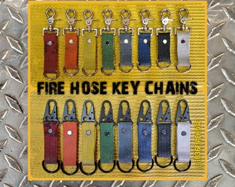 Fire hose key chain. Recycled Texas fire hose. Fireighter made.