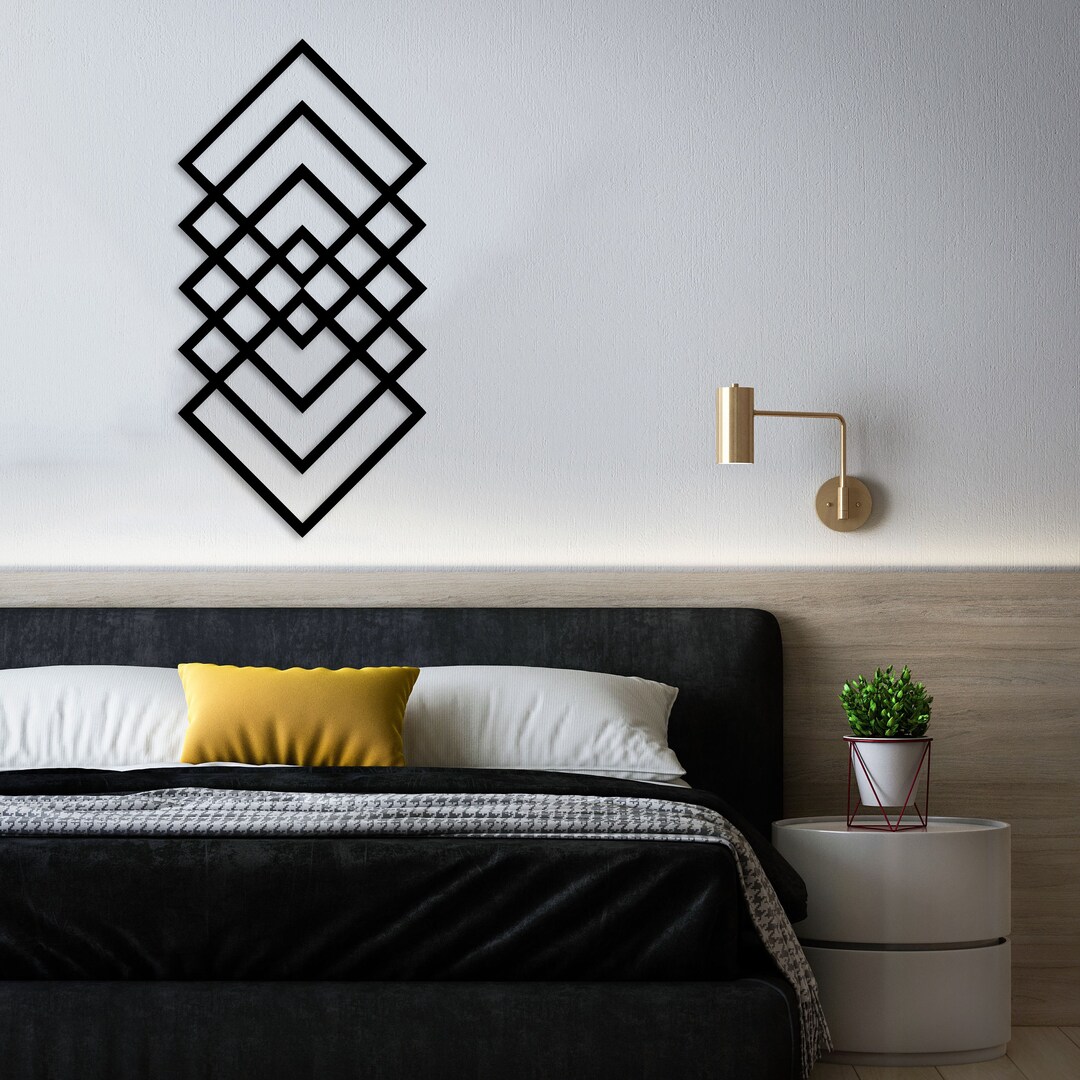 Square Metal Wall Art Boxes Modern Wall Art Modern Office Etsy