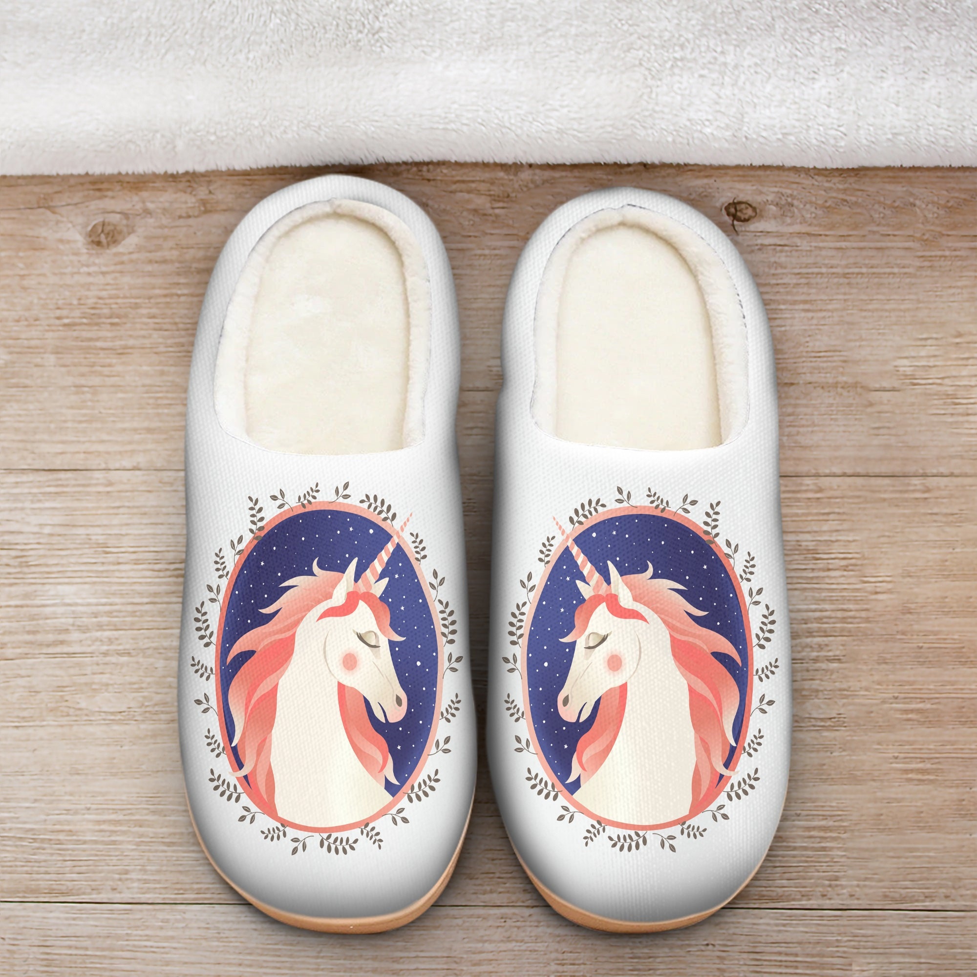 Download Merry Christmas Unicorn Style Winter Warm Slippers ...