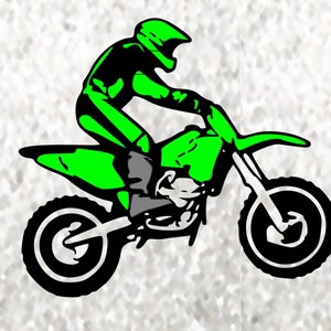 Archivo de corte SVG para moto de cross: Diseño de piloto de motocross