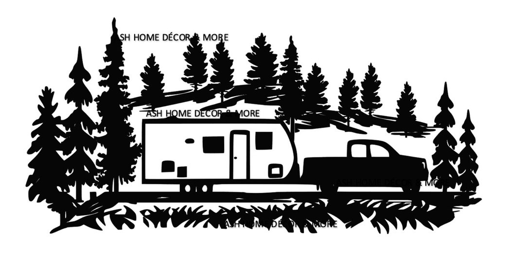 Camper With Truck SVG, Camping SVG, Camper SVG, Camp Svg, Pulling