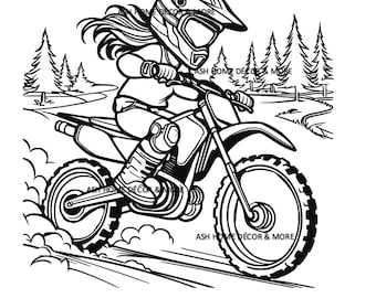 Girl Dirt Bike Rider SVG: Motocross Female Motorcycle (Digital Download)