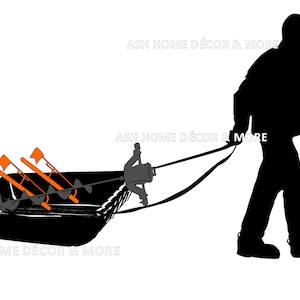 Eisfischen Schlitten SVG; hartes Wasser Angeln SVG; Eisfischen SVG, Fischer, Fisch, Ausrüstung, Angeln bei kaltem Wetter SVG, Natur See Teich