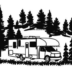 Svg de camping-car de classe C, RV SVG, svg camping-car, camping svg, svg campeur, svg camping, camp svg, svg de plein air, svg amateur de plein air, svg de remorque