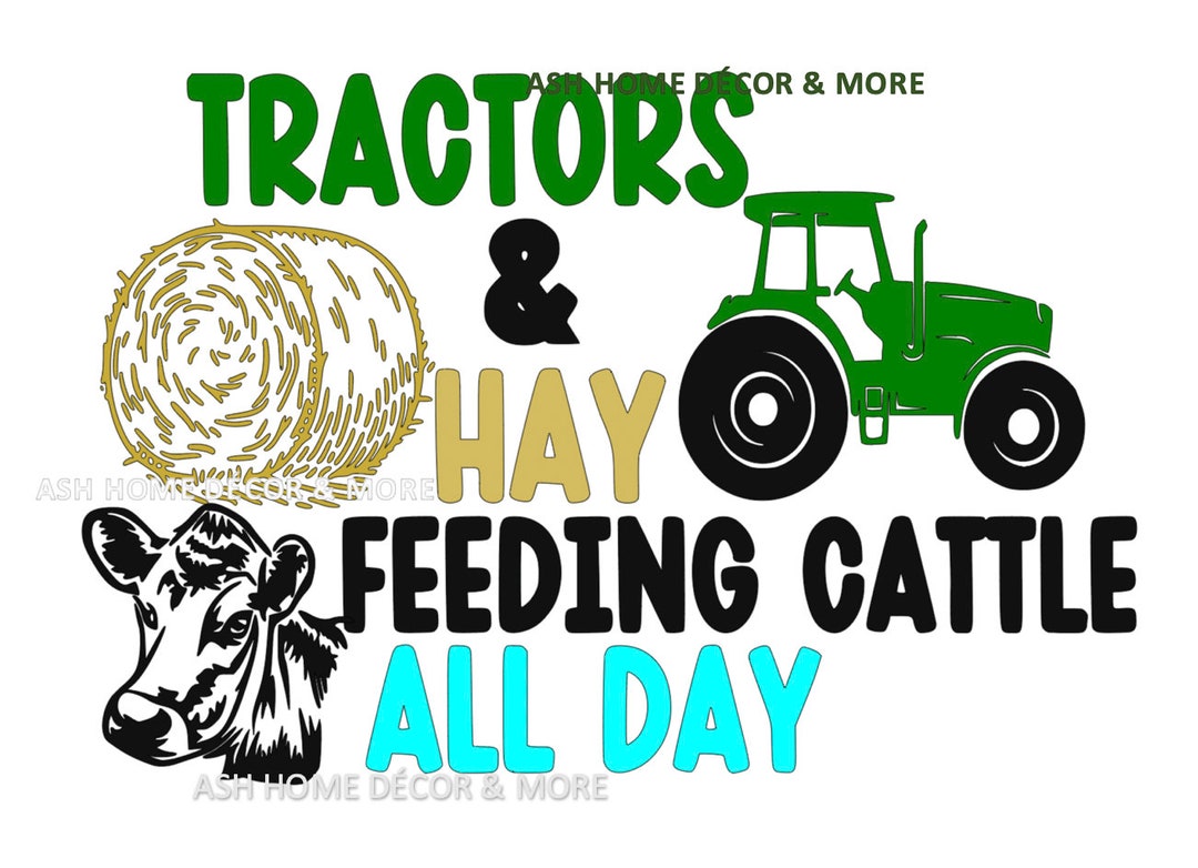 Tractors & Hay Cattle Ranch SVG: Cowboy Kid Design (digital Download ...
