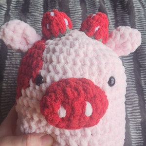 Crochet Strawberry Cow Squish Plushie