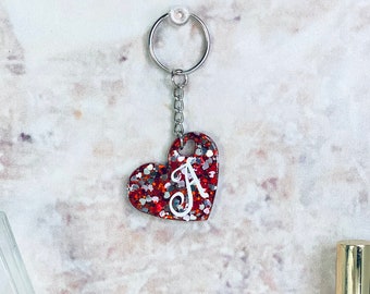 Mini Heart Keychain - Valentine's Day Glitter | Confetti | Gift | Personalize | Custom | Wife Girlfriend Mother Daughter Sister