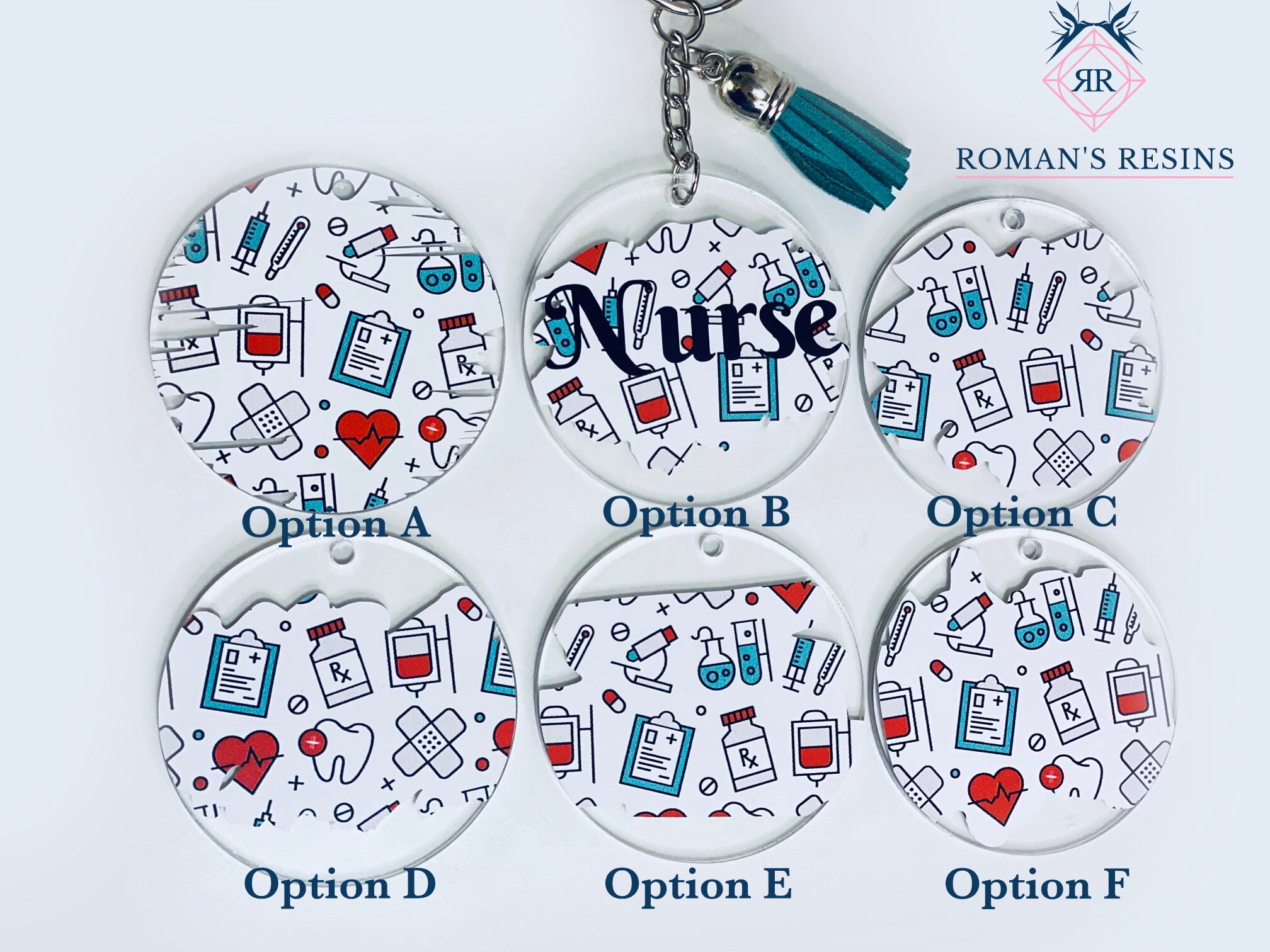 2 Inch Nurse Acrylic Keychain With Tassel Charm RN Doctor Etsy