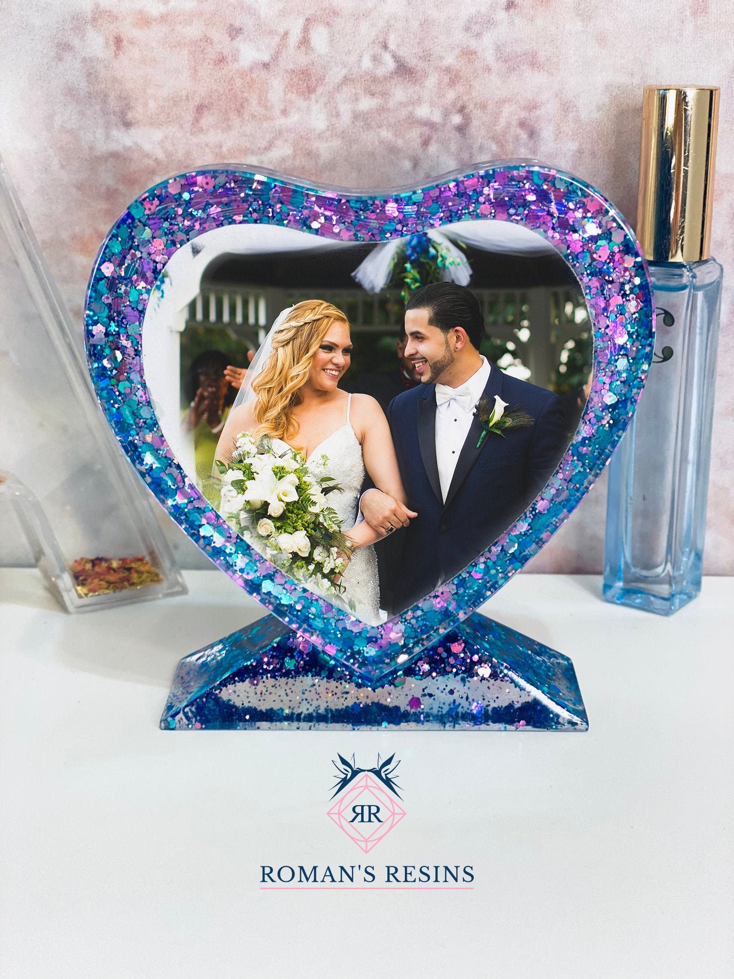 Large Holographic Heart Photo Frame Resin Mold Valentine's - Temu