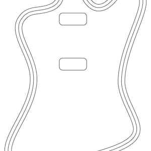 Gibson Firebird Style Guitar Outlines for Lidded Boxes