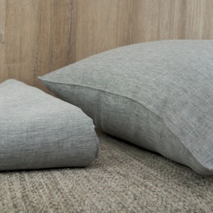 Linen flat sheet in gray, Twin, Queen, King, Custom Size Linen Sheets, Natural Linen Bedding, Belgian Linen Bed Sheets