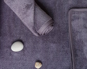 Deep Mauve Bath Towel Set, Egyptian Cotton Plush Towels, Luxury Bath Towels, Bath Hand and Guest Towel Set
