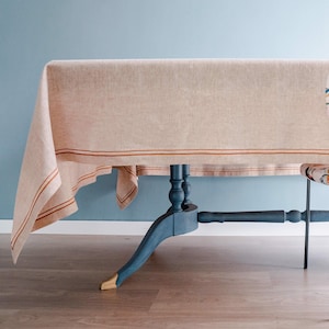 Rust Orange Linen Tablecloth, Custom Tablecloth, Tablecloth rectangle or square, Wide Width, Custom Length Table Cloth in Belgian Linen