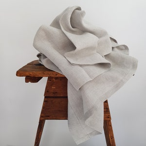 Gray Linen Flat Sheet, Natural Linen Bed Sheets in Custom Sizes, Belgian Linen Bed Sheets