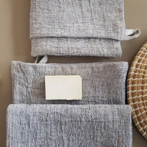 Linen Waffle Towels. Waffle Weave Bath Towels. Linen Bath Sheets and Hand Towels. Towels Set in Belgian Linen for a Spa-like Experience image 1