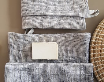 Linen Waffle Towels. Waffle Weave Bath Towels. Linen Bath Sheets and Hand Towels. Towels Set in Belgian Linen for a Spa-like Experience