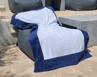 Toalla de lujo de algodón egipcio personalizada para yates y piscinas / Toalla de barco resistente a la decoloración con bordado personalizado