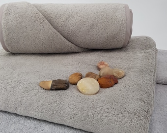 Organic Cotton Towels, Custom Towels in Greige, Organic Bath Sets, Bath Sheets, Hand Towels, Guest Towels from Premium Italian Terry Textile