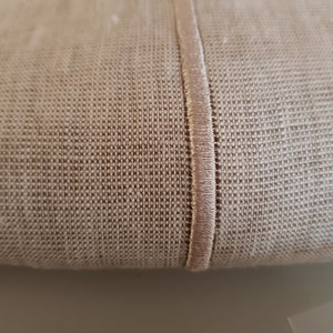 Beige-Gray Linen Napkins. Cloth Napkin with single-line embroidery. Custom Linen Napkins, Dinner Napkins in Belgian Linen. image 9