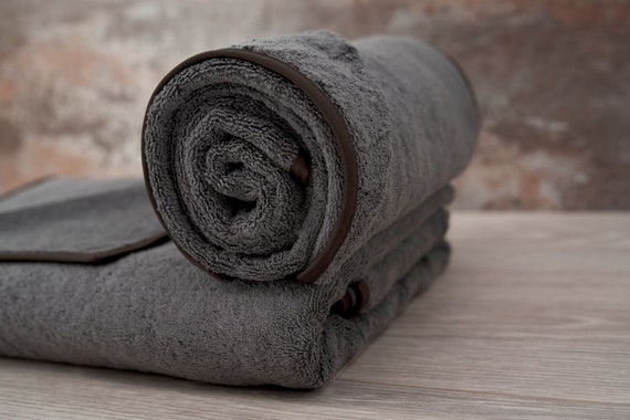 Gray Brown Egyptian Cotton Thick Bath Towel Set, Luxury Bath Towels for a  Housewarming Gift. 