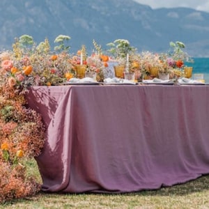 Custom Tablecloth in Lavender, Linen Tablecloth, Extra Wide/Long Tablecloth, Custom Table Linens for Weddings, Rectangle or Square Table Top