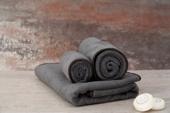 Luxury Egyptian Cotton Bath Towel Set, Grey