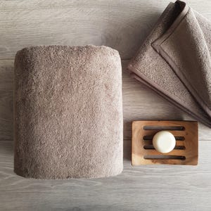 Egyptian Cotton Taupe Towels-Mocha Brown - Plush, Absorbent and Soft, Neutral Bathroom Linens, Custom Size & Embroidery, Luxury Gift