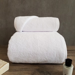 Plush Egyptian Cotton Bathroom Towels in White, Thick Towels, Bath Sheets, Hand Towels, Luxury, Custom Size, Custom Embroidered Bath Linen.