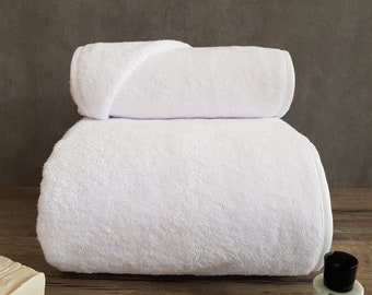 Plush Egyptian Cotton Bathroom Towels in White, Thick Towels, Bath Sheets, Hand Towels, Luxury, Custom Size, Custom Embroidered Bath Linen.