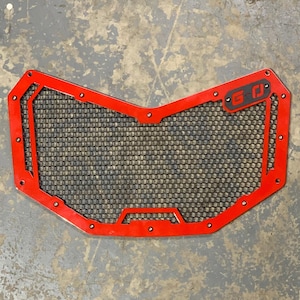 Custom Can-Am Maverick X3 Grill - Red Frame with Black Hex Mesh, Durable, Stylish, Perfect Fit for All X3 Models, X3 Grille