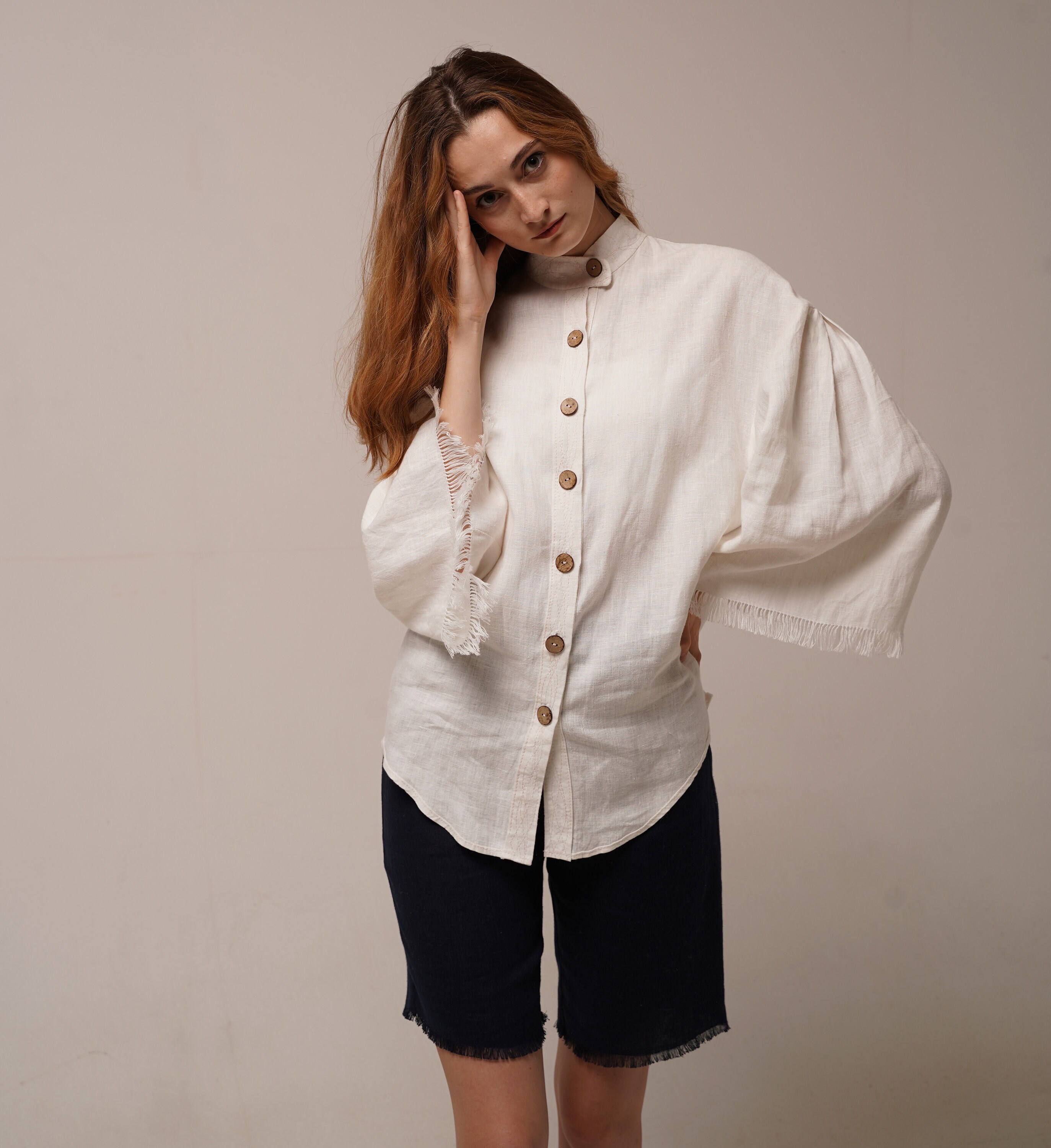 Oversized Linen Shirt White Linen Shirt Women Linen Shirt Etsy