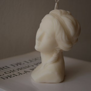 White scented Venus candle Female bust candle Soy wax sculpture candle image 5