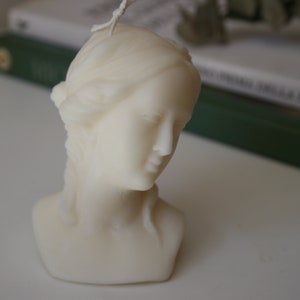 White scented Venus candle Female bust candle Soy wax sculpture candle image 4