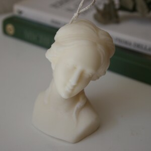 White scented Venus candle Female bust candle Soy wax sculpture candle image 10