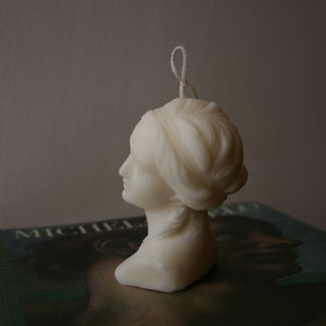 White scented Venus candle Female bust candle Soy wax sculpture candle image 6