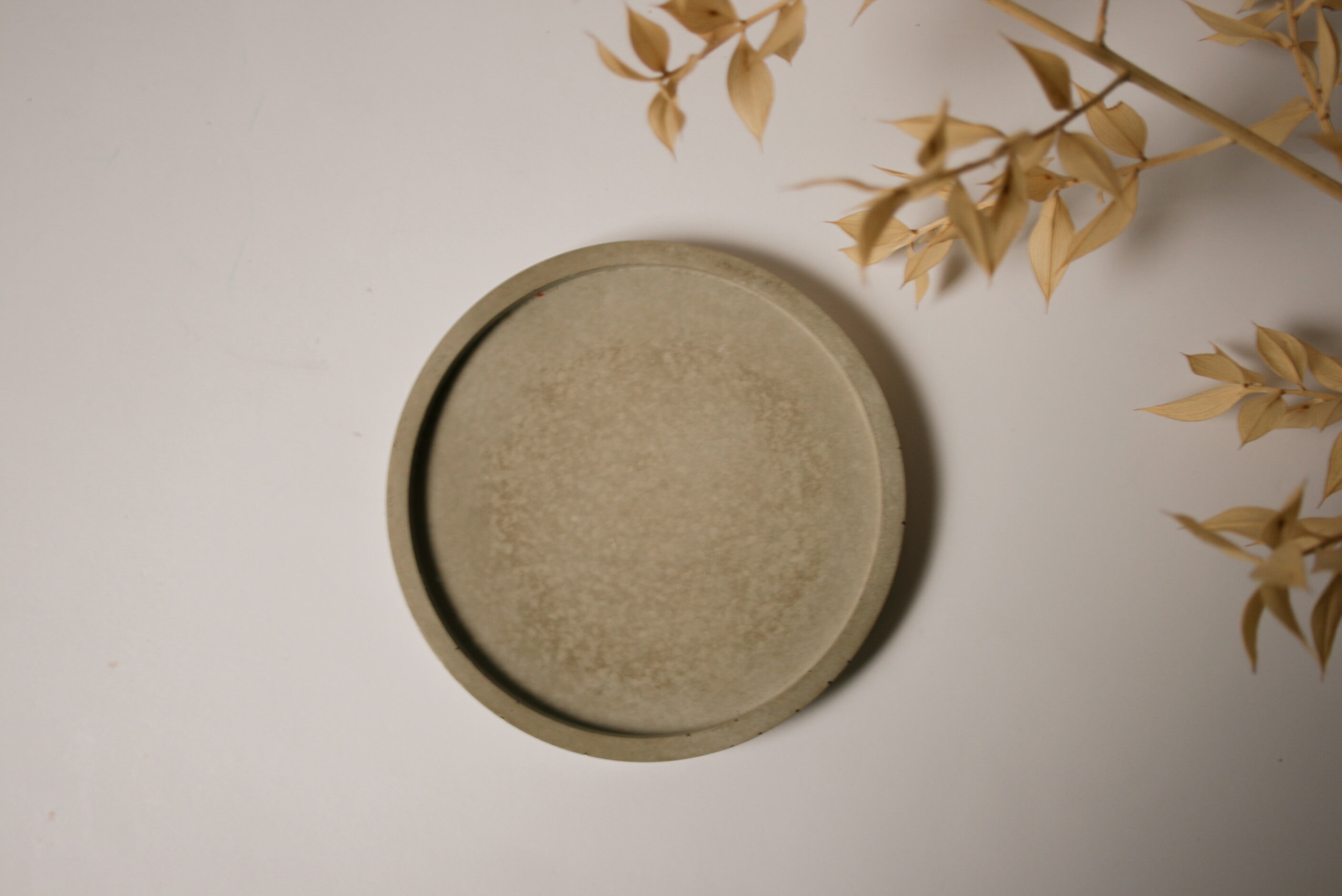 10,8 Cm Grey Round Coaster Small Eco Concrete Decor Coaster Modern
