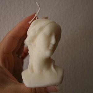 White scented Venus candle Female bust candle Soy wax sculpture candle image 2