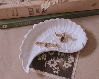 Small ceramic angel wing trinket dish White trinket tray Gift for home