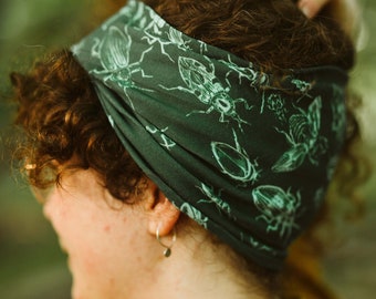 Beetles Bamboo Headband - Emerald