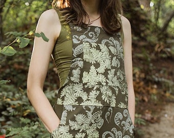 Handgemachte Twill Latzhose - Farne