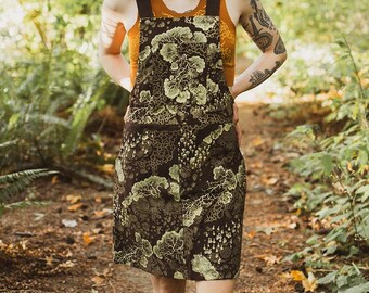 Handgemachte Canvas Pullover Kleid - Slime Mould