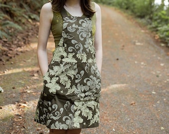 Handgemachtes Twill Pullover Kleid - Farne