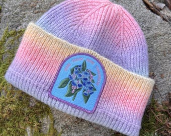 Virginia Bluebells Native Plant Patch Rainbow Beanie Hat