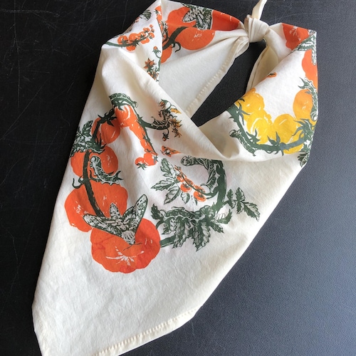 Tomato Bandana -cotton Scarf With Hornworm Caterpillars - Etsy
