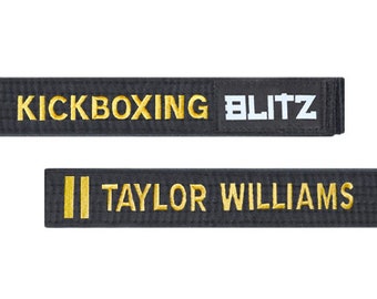 Personalised Black Belt - Customised Two Ends