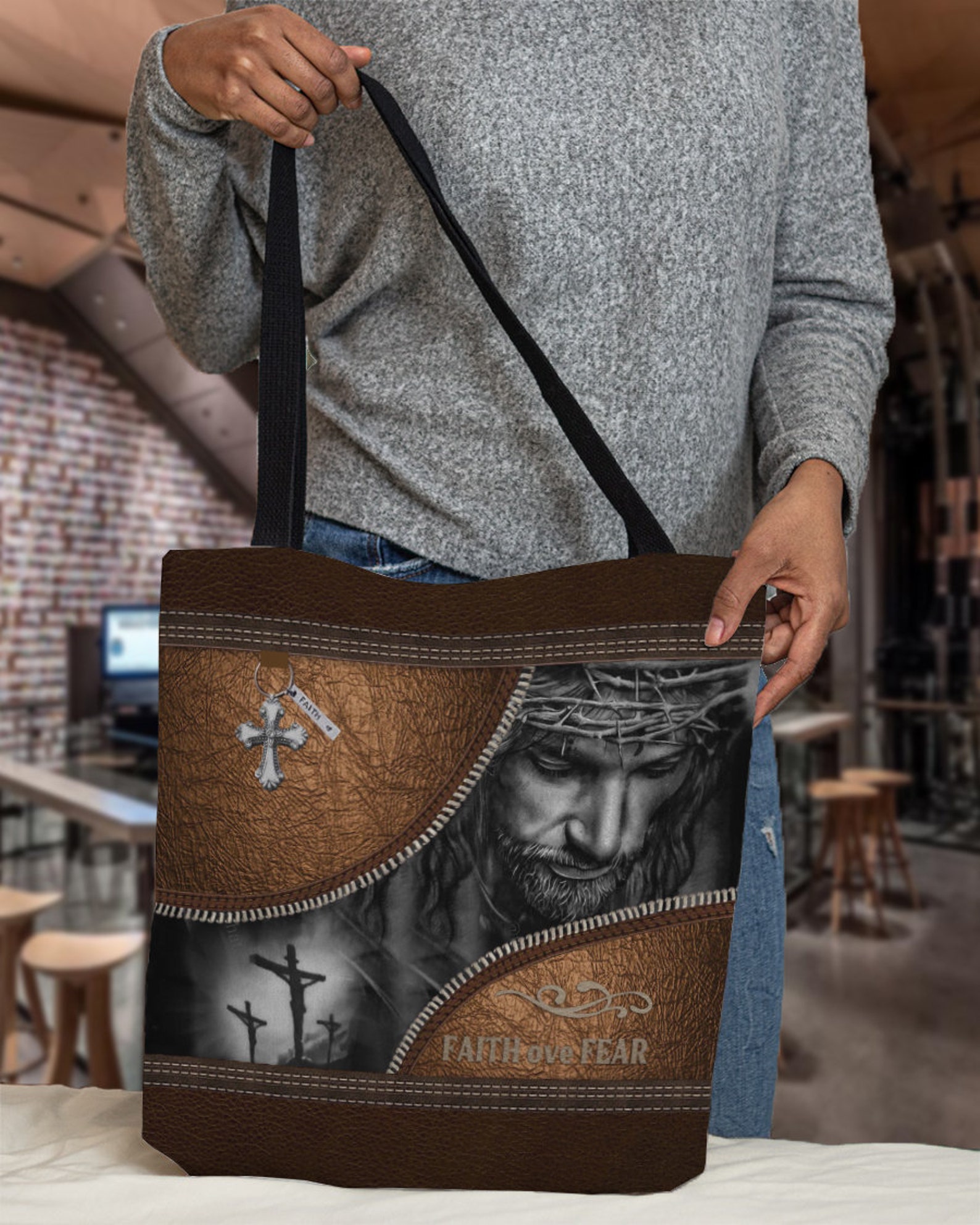 Jesus Tote Bag Jesus Handbag Christian Shoulder Bag Jesus | Etsy