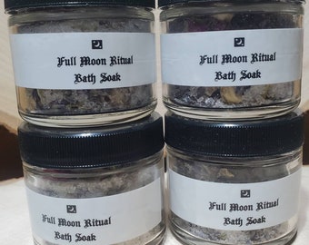 Full Moon Bath Salts, intention ritual, release old baggage spell,witchcraft full moon ritual bath spell, Charged full moon energy,smallgift