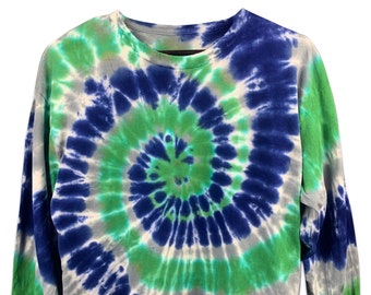 Handmade Long Sleeve Spiral Tie Dye Shirt - Unique Hippie Fashion - Men's and Women's - Unisex Sizes Available